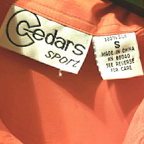 SILK CEDARS SPORT ORANGE BLOUSE SZ S - Picture 2 of 8